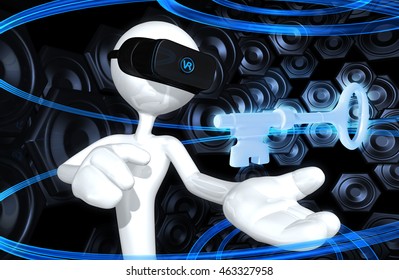 Virtual Reality Vr Key 3d Illustration Stock Illustration 463327958 ...