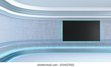 Virtual Studio Background 3d Illustration 