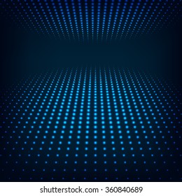 Virtual Tecnology Background With Glowing Halftone Dots