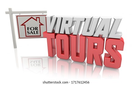 Virtual Tours Remote Home Viewing House for Sale Online App 3d Illustration