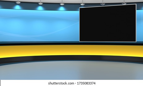 Virtual TV Studio 3d Rendering