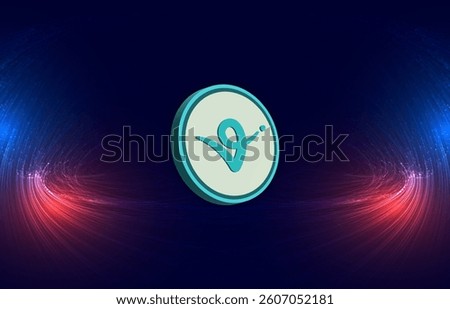 virtuals protocol-virtual  currency image in the digital background. 3d illustrations.