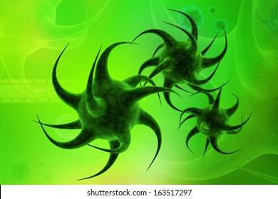 virus  in attractive background