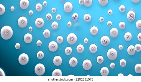 Virus And Background With Disease Cells. Corona Virus Outbreaking And COVID-19 Pandemic Medical Health Risk Concept. Illustration