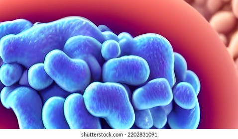 Virus And Background With Disease Cells. Corona Virus Outbreaking And COVID-19 Pandemic Medical Health Risk Concept. Illustration