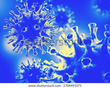 Virus bacteria cells background. Microscopic view of a infectious virus. 3d render