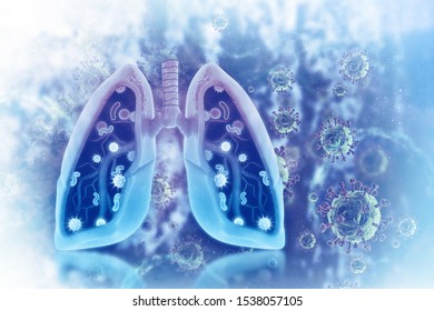 Virus Bacteria Infected Human Lungs Lung Stock Illustration 1538057105 ...