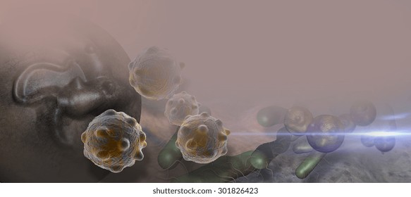 Virus and bacterium background - High Quality 3D Render