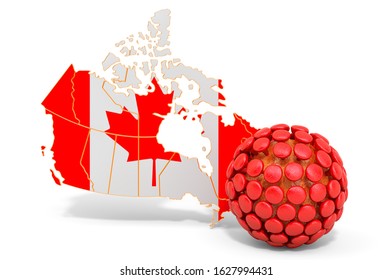 Virus in Canada concept, 3D rendering isolated on white background