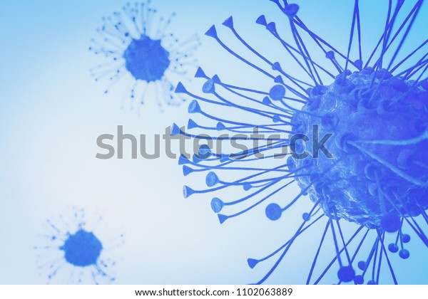 Virus Cell T-Cell cancer cell with\
receptors dendritic cells antigen-presenting cells mammalian immune\
system virus and virology concept 3d rendering\
