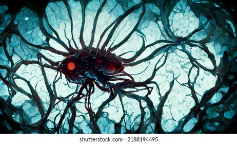 Virus close up. 3d rendering.