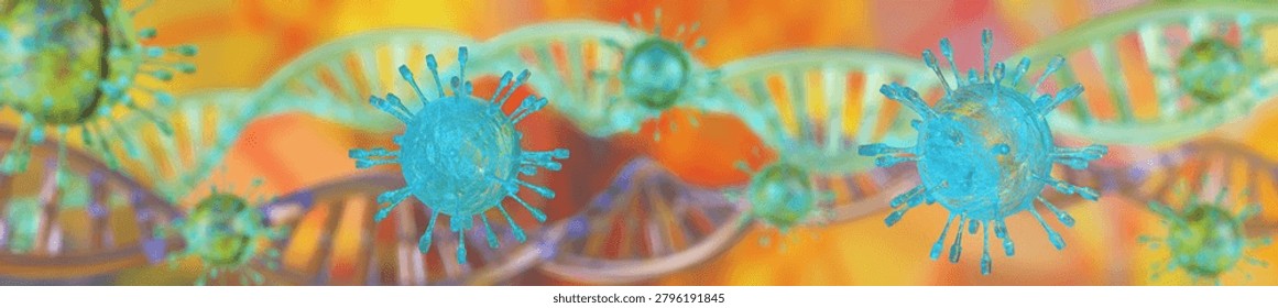 virus close-up, bacteria, 3d rendering
