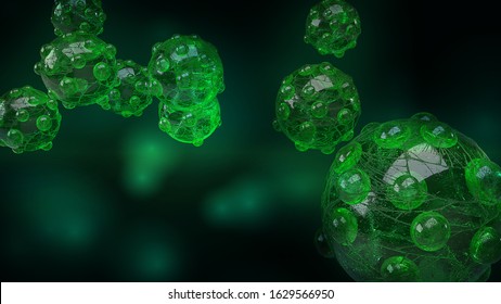 The virus in dark tone 3d rendering for  medicine  and  healthcare content.