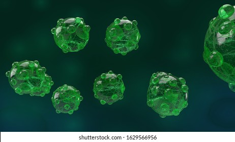 The virus in dark tone 3d rendering for  medicine  and  healthcare content.