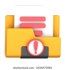 Virus Folder 3D Illustration for uiux, web, app, presentation, etc