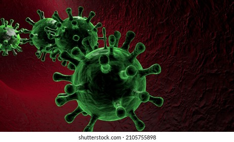 Virus mutation COVID 19 2022 3D illustration 