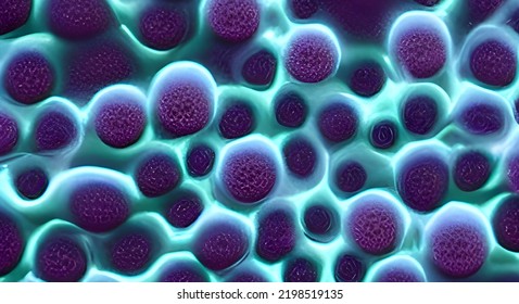 Virus Outbreak, Virus Floating In A Cellular Environment , Influenza Background, Viral Disease Epidemic, 3D Rendering Of Virus, Organism Illustration, Virus Seen Micro