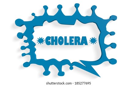 virus speech bubble with text cholera