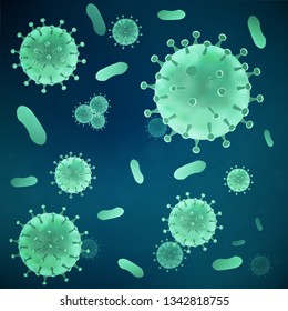 Virus Under Microscope Bacteria Microorganism Cells Stock Illustration ...