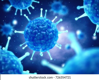 Viruses causing infectious disease , Global pandemic virus , 3d illustration