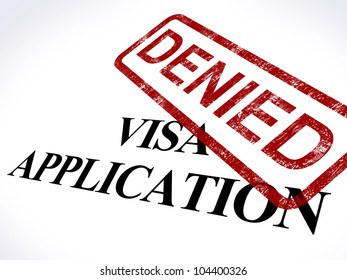 Visa Application Denied Stamp Showing Entry Admission Refused