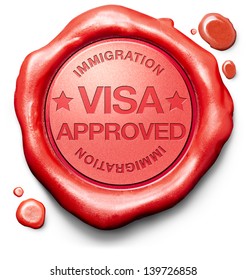 visa approved immigration stamp for crossing the border passing customs for tourism and passport control approval to enter country