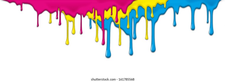 Viscid Paint Dripping Down White Surface Stock Illustration 161785568 ...