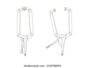 Vise Grip Locking C-clamp Pliers Outline