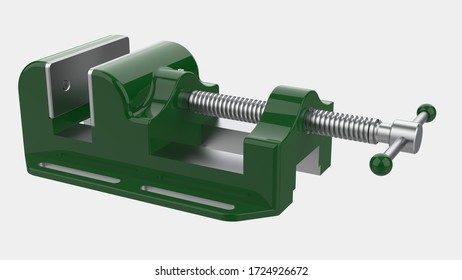 Vise isolated on background with mask. 3d rendering - illustration