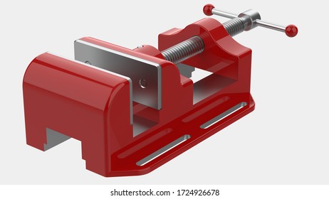 Vise isolated on background with mask. 3d rendering - illustration