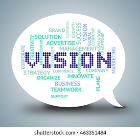 Vision Bubble Indicating Goal Objective And Aspire