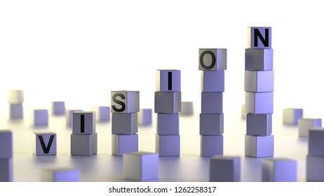 Vision On Growth Bar Graph ,Success concept,3D illustration