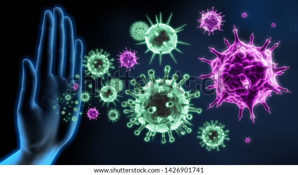 Visual concept of immune system and defense\
- 3D illustration