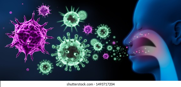 Visual concept of viral immune system attack and defense - 3D illustration