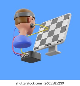 Visual evoked potentials. 3d illustration