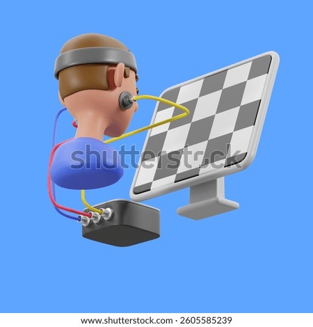 Visual evoked potentials. 3d illustration