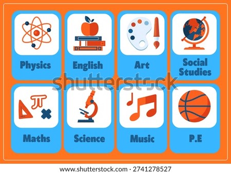 Visual Guide To Common School Subjects Icons