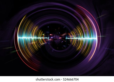 Visual Neon Soundwave Concept 3D Illustration Abstract Background