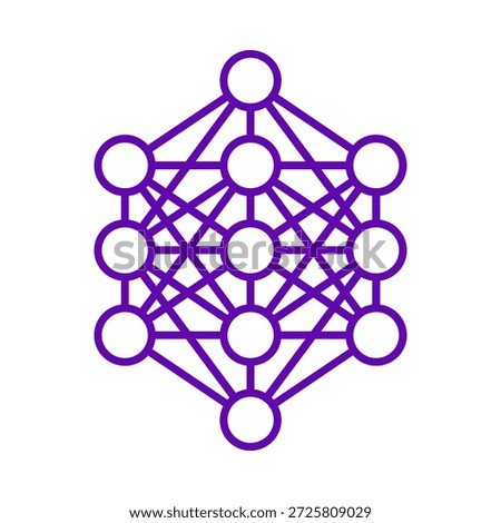 A visual representation of a neural network with multiple layers and interconnected nodes