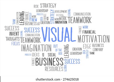 Visual Word Cloud Business Concept In White Background