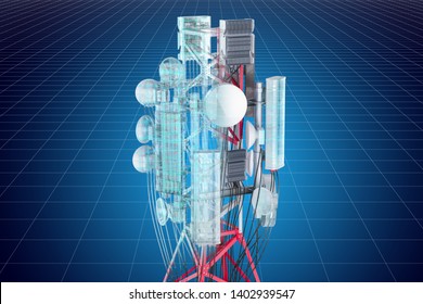 Visualization 3d Cad Model Of Cell Tower, 3D Rendering