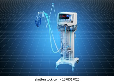 Visualization 3d Cad Model Of Medical Ventilator ICU. 3D Rendering