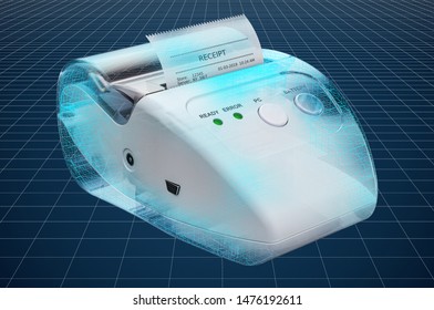 Ilustrasi Stok Visualization 3d Cad Model Receipt Printer 1476192611 ...