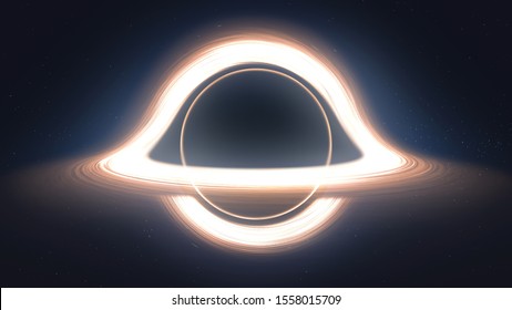 Visualization Of A Black Hole With A Bright Accretion Disk.
Light And Gas Revolve Around A Massive Black Hole. Illustration Based On Real Data. Gravity Lens Effect On Background. Space Footage