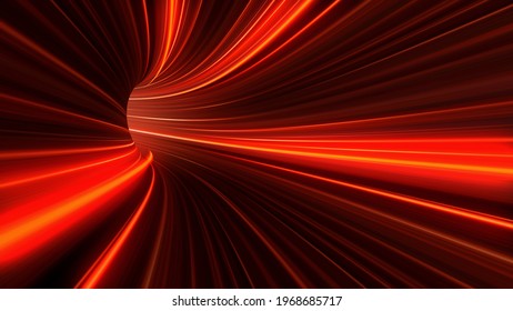 Visualize Of Warp Drive Thru Galaxy Time Travel In Space Of Universe, Burst Crazy Speed Of Internet Connection, Futuristic And Technology Concept. 3D Rendering