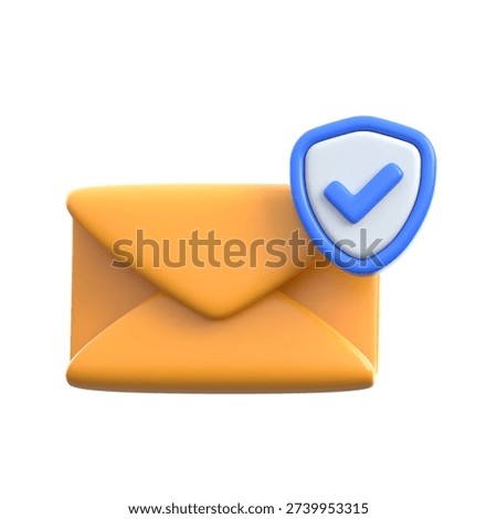 A visually appealing 3d illustration of encrypted and secure email communication