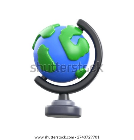 A visually appealing 3d illustration of world globe geography
