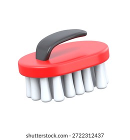 Visually engaging 3d style icon of scrubbing brush.