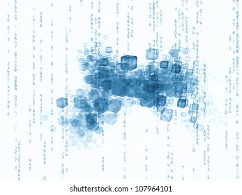 Visually Pleasing Composition Of Numbers And Design Elements To Serve As Supporting Background For Such Subjects Computers, Science, Math And Modern Technology