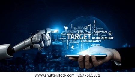 A visually striking representation of a robotic hand interacting with a smartphone, showcasing concepts of achievement and collaboration between technology and humanity. Tessel